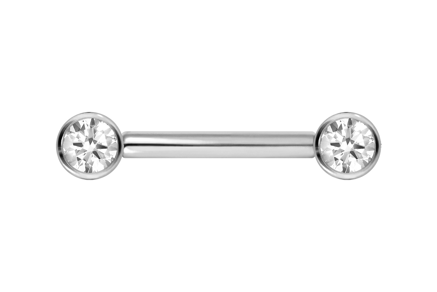 Titan Barbell Piercing mit Push Fit KRISTALL